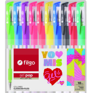 BOLIGRAFO FILGO ROLLER GEL POP ESTUCHE X10U. (GP7-E10-SUR)