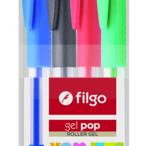 BOLIGRAFO FILGO ROLLER GEL POP ESTUCHE X4U. (GP7-E4-CLA)