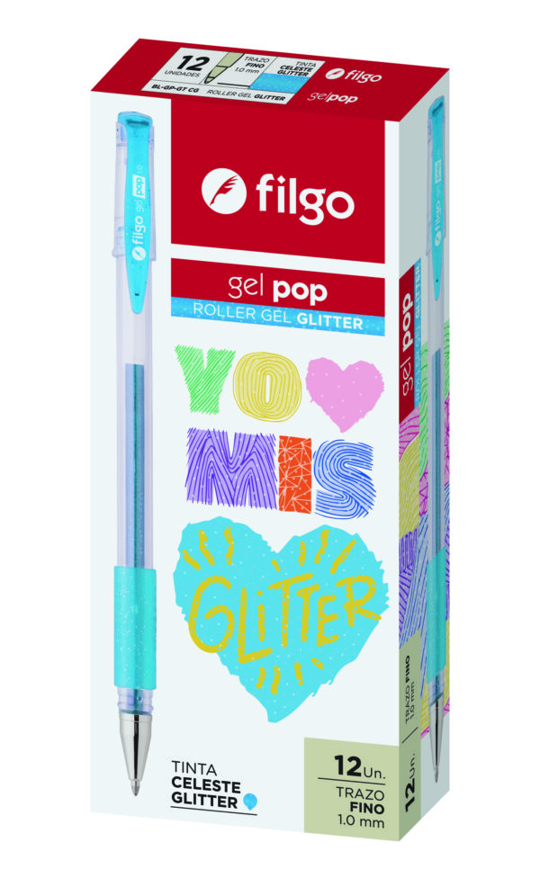 BOLIGRAFO FILGO ROLLER GEL POP GLITTER V/COLORES X12U. (GP10-C12-GLI)