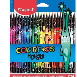 LAPIZ MAPED DE COLOR PEPS DECORADOS MONSTER X24 (862624)