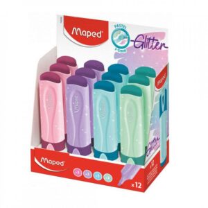 RESALTADOR MAPED PASTEL GLITTER BLISTER X12U.C/U V/COLORES (742038)