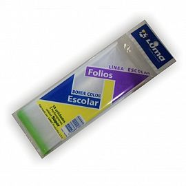 FOLIO LUMA ESCOLAR PESADO C/BORDE COLOR X10U. (31136)