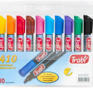 MARCADOR TRABI 410 PERMANENTE SURT. X10U. BLISTER (TR5246)
