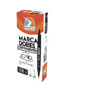 MARCADOR EZCO PERMANENTE DOPPIO DOBLE PUNTA X 12U. C/U
