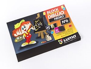 BLOCK DE DIBUJO LUMA N°6 NEGRO X 20H. (81-63)