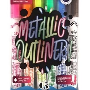 MARCADOR MOOVING OUTLINER METALICO X6U PUNTA REDONDA (3022006)