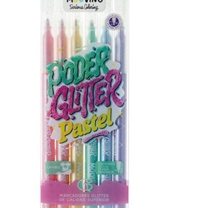MARCADOR ESCOLAR MOOVING GLITTER PASTEL X6U. (3021606)