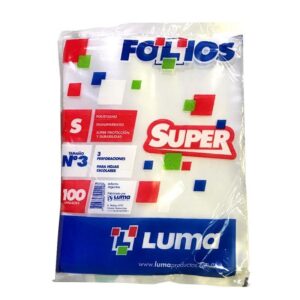 FOLIO LUMA ESCOLAR PESADO X100U. (31-07) POLIETILENO