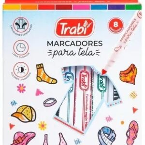 MARCADORES PARA TELA TRABI ESTUCHE X8 SURTIDO (6751)