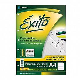 REPUESTO EXITO C/MARGEN REFORZADO A4 X 48H RAYADO (100884)