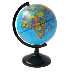 GLOBO TERRAQUEO 14CM / BASE DE PLASTICO CELESTE MULTIGIRO (147W)