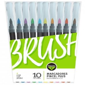 MARCADOR PIZZINI PINCEL PLUS X10 COLORES SURTIDOS. BRUSH (8710)