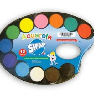 ACUARELA SIFAP X 12 COLORES + PINCEL (906103)