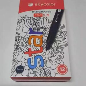 MARCADOR SKYCOLOR PERMANENTE FINO 1MM STAR S-76 12U C/U (JJ205373F-BK)