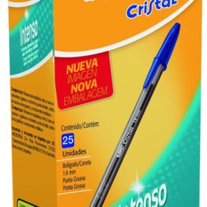 BOLIGRAFO BIC CRISTAL INTENSO 1.6MM ES X25U. AZ/NE (824212/13)