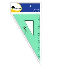 ESCUADRA PIZZINI ESTUDIO VERDE TRANSPARENTE 20CM X 60° (373220X60)