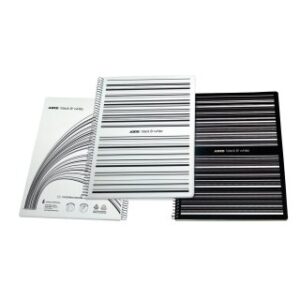 CUADERNO ARTE 29.7 BLACK & WHITE X80H RAYADO (332421)