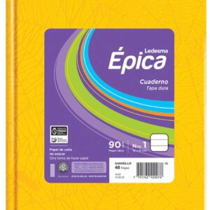CUADERNO EPICA FORRADO NUMERO 1 90GR X48H V/COLORES RAYADO (105844)