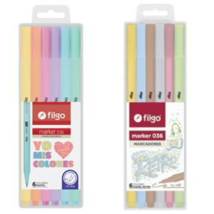 MARCADOR ESCOLAR FILGO 036 YO AMO MIS COLORES X6U. PASTEL (SW-M36-P6)