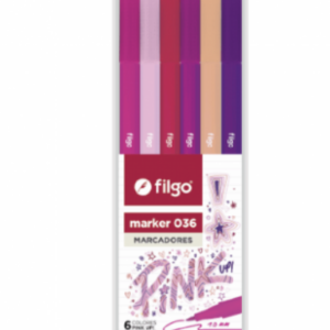 MARCADOR ESCOLAR FILGO 036 YO AMO MIS COLORES X6U. PINK UP! (M36-E6-PINK)