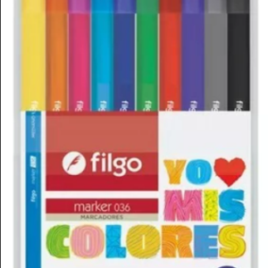 MARCADOR ESCOLAR FILGO 036 YO AMO MIS COLORES X10U. V/COLORES (SW-M36-E10)