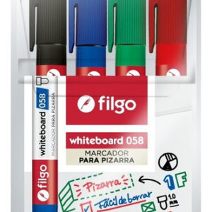 MARCADOR FILGO PARA PIZARRA 058 PUNTA REDONDA X 4U N-R-A-V (WB058-E4-CLA)