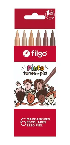 MARCADOR FILGO PINTO ESTUCHE X6U. SKIN TONES (CM2220-E6-PIEL)