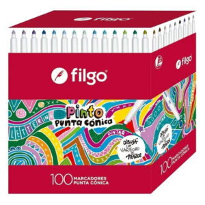 MARCADOR FILGO PINTO PUNTA CONICA ESTUCHE X100U. V/COLORES (CM2221-E100-SUR)