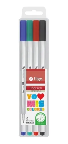 MICROFIBRA FILGO LINER 038 ESTUCHE X4U. COLORES SURTIDOS (L38-E4-CLA)