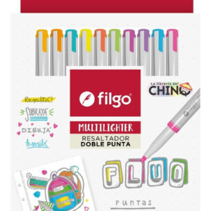 RESALTADOR FILGO MULTILIGHTER DOBLE PUNTA FLUO X10U (MTLF-E10-FLU)