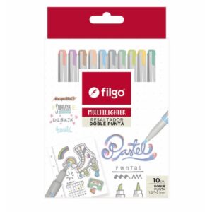 RESALTADOR FILGO MULTILIGHTER DOBLE PUNTA PASTEL X10U (MTLF-E10-PAS)