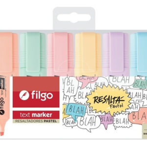 RESALTADOR FILGO TEXT MARKER PASTEL PACK X 6 (TXM-E6-PAS)