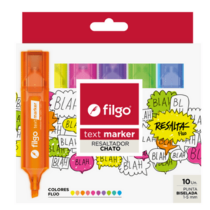 RESALTADOR CHATO FILGO TEXT MARKER FLUO X10U (TXM-E10-FLUO)