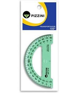 TRANSPORTADOR PIZZINI ESTUDIO 180° X 10CM. VERDE TRANSPARENTE (6712)