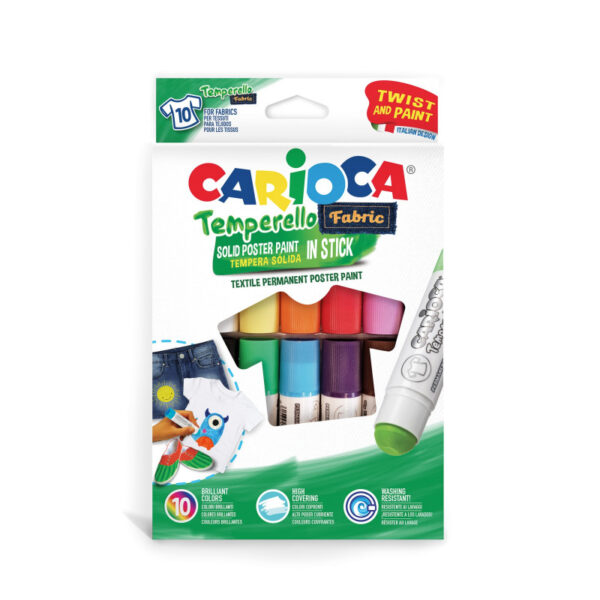 TEMPERA CARIOCA SOLIDA FABRIC PARA TELA X10 COLORES SURTIDOS TEMPERELLO (42324)