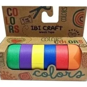 WASHI TAPE BOX IBICO X6U 5MTS RAINBOW (055761)