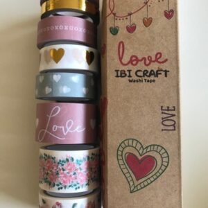 WASHI TAPE IBICO BOX X8U 5MTS LOVE (055762)