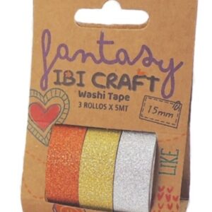 WASHI TAPE IBICO X3U 5MTS GLITTER (055790)