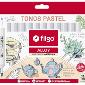 MARCADORES FILGO ALLOY DOBLE PUNTA TONOS PASTEL X12U (ALLYM-E12-PAS)