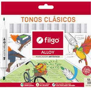 MARCADORES FILGO ALLOY DOBLE PUNTA TONOS CLASICOS X12U (ALLYM-E12-SUR)