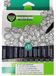 MICROFIBRAS DRAWING PEN PIZZINI MEDIDAS SURTIDAS X10 (DPX10)
