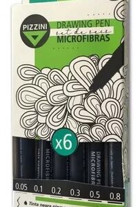 MICROFIBRAS DRAWING PEN PIZZINI MEDIDAS SURTIDAS X6 (DPX6)