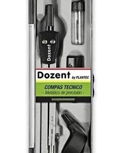 COMPAS TECNICO DOZENT METALICO C/ADAPTADOR + SACAPUNTAS + MINA (19203)