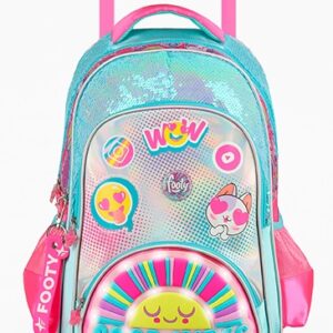 MOCHILA FOOTY GOOD VIBES C/LUZ LED 18" C/CARRO (F2151)