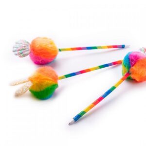 BOLIGRAFO MULTIPAPER POMPON Y APLIQUE MULTICOLOR X6U C/U (23-53)