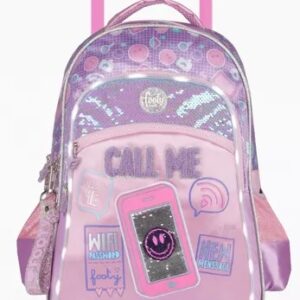 MOCHILA FOOTY CALL ME C/LUZ LED 18" C/CARRO (F2141)
