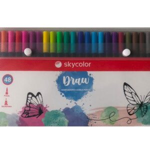 MARCADORES SKYCOLOR DRAW DOBLE PUNTA X48 (JJ205826-48)
