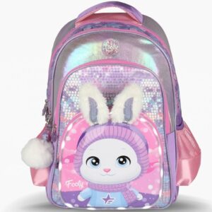 MOCHILA FOOTY BUNNY C/LUZ LED Y LLAVERO ESPALDA 18" (F2173)