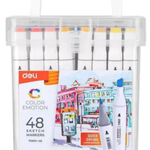MARCADOR DELI SKETCH PERM TRIANGULAR DOBLE PUNTA X48 (70803-48)