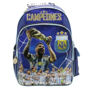 MOCHILA CRESKO "ARGENTINA CAMPEON DEL MUNDO" C/LUZ 18" ESPALDA (AF023)